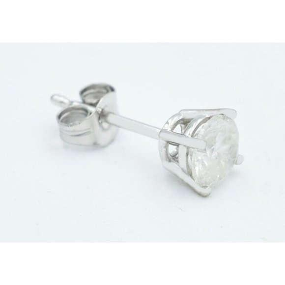 Natural 0.25 Cts Diamond Single Stud Earring 14k White Gold